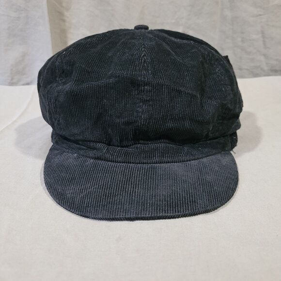 D & Y black corduroy beret rhinestone detail with mini pocket hat cap - Picture 5 of 8